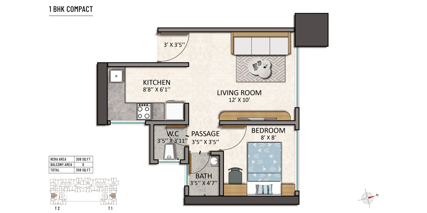 1 BHK COMPACT