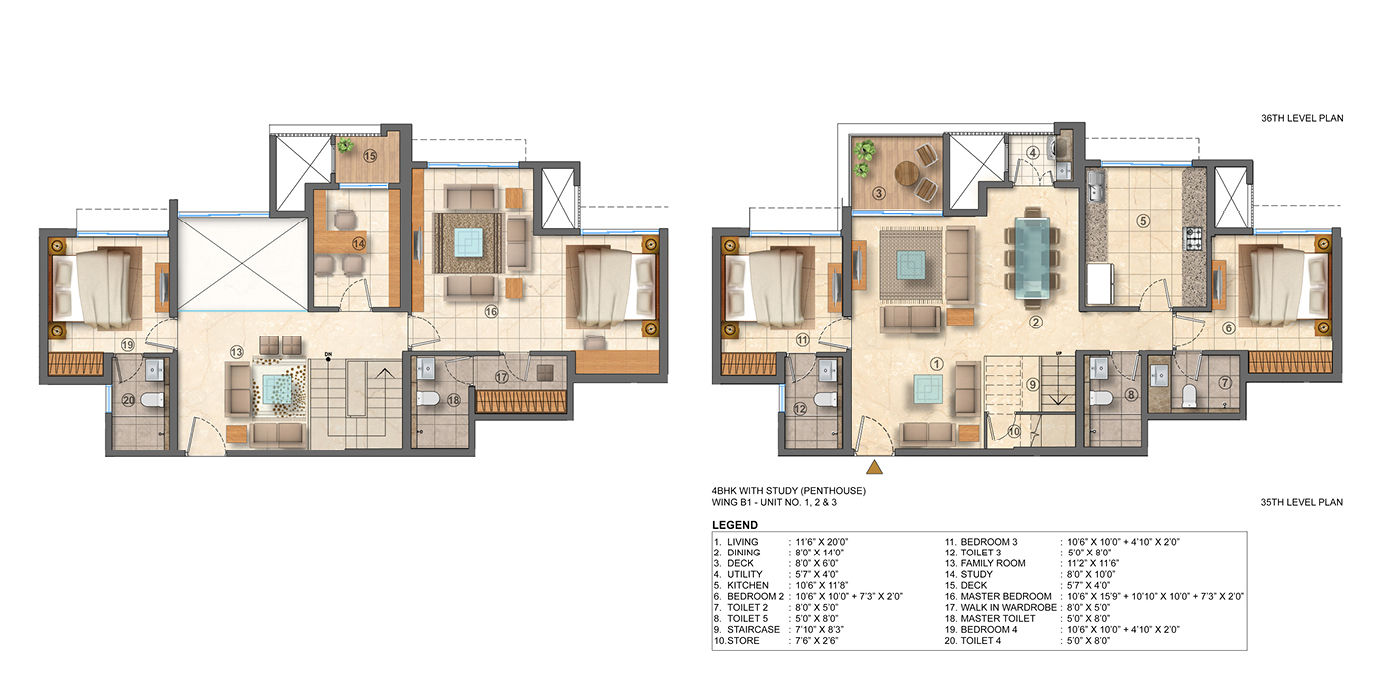 Lodha Bellavista unit plan 4 BHK