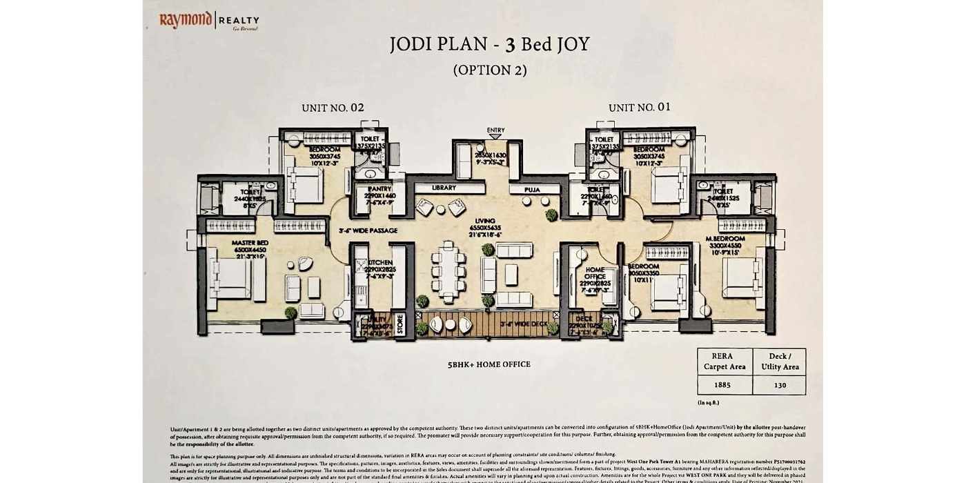 Raymond By GS - 5BHK- 2006 Carpet -Unit Plan