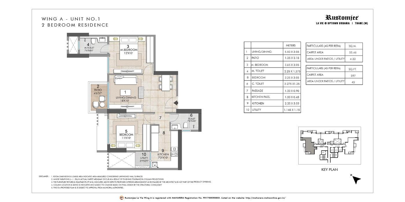 Rustomjee La Vie - 2BHK - 642 Sq Ft - Unit Plan